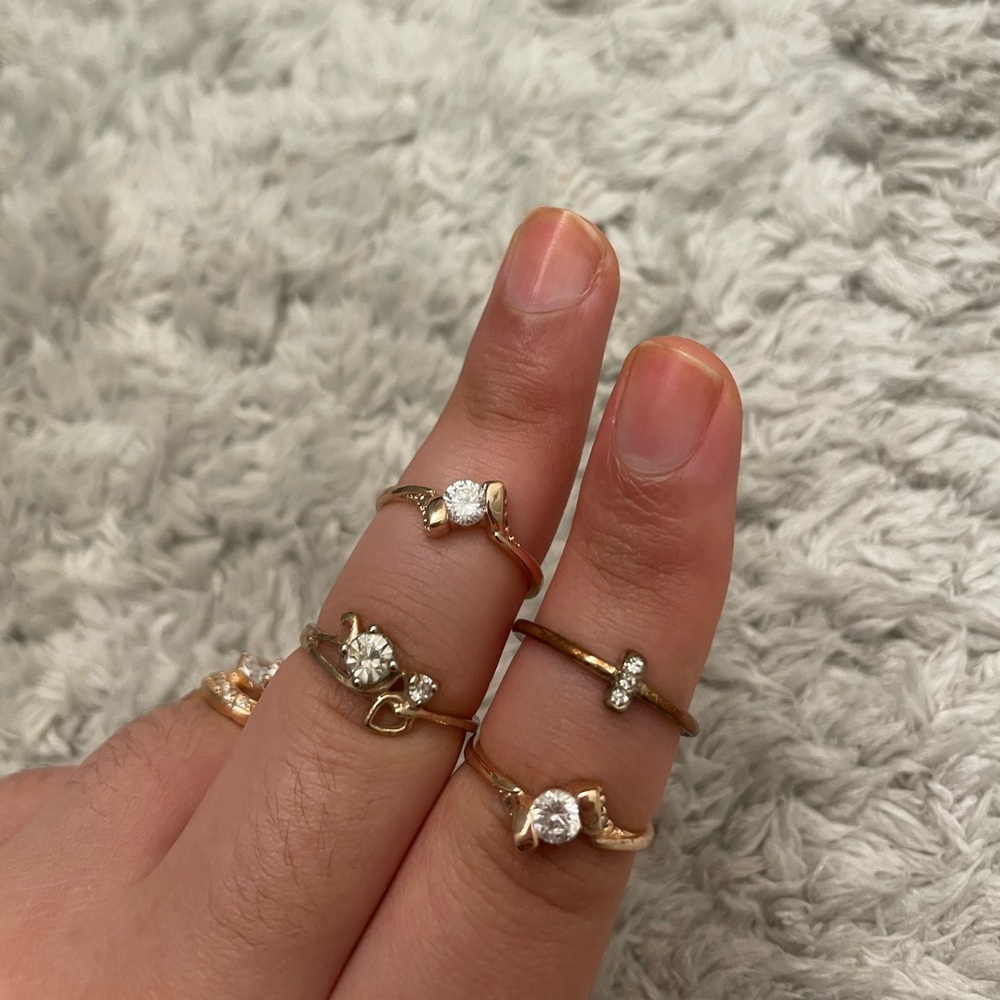 Rhinestone ring set 6 piece ring jewelry - Picture 13 of 14